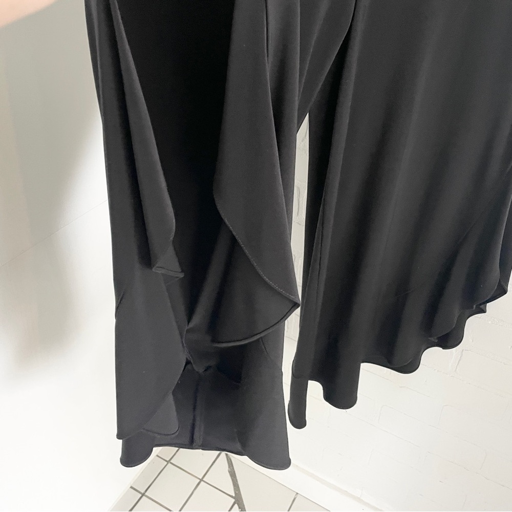 JOSEPH RIBKOFF Asymmetric Overlay Fluid Wide Leg Capri Pants Architectural M/L - Picture 6 of 11